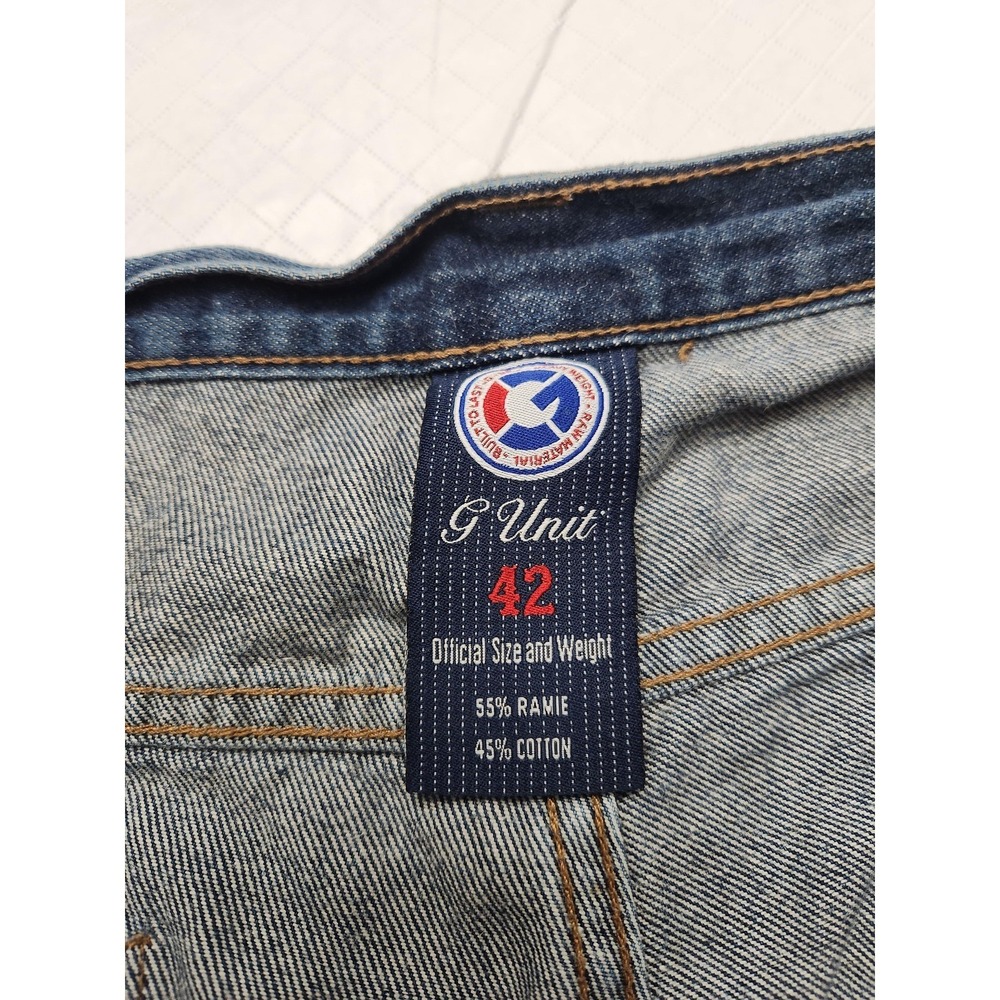 Vintage G-Unit Shorts Mens 42 Blue Denim Carpenter Baggy Y2K Hip Hop Jeans 00s - Picture 5 of 13